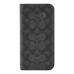 Coach Folio Case For iPhone 16 Pro Max - Signature Charcoal