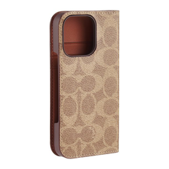 Coach Folio Case For iPhone 16 Pro - Signature Tan
