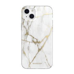 Mageasy Marble Case (MagSafe) For iPhone 14 Plus - Champagne White