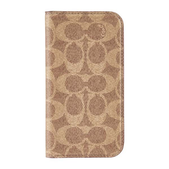 Coach Folio Case For iPhone 16 - Signature Tan