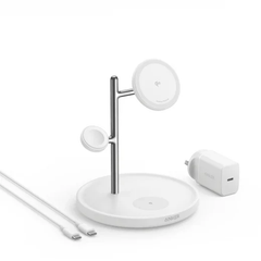 Anker MagGo 3-in-1 Wireless Charging Stand with Qi2 - White