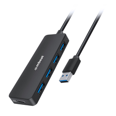 mbeat 4-Port USB 3.0 Hub with USB-C DC Port - Black