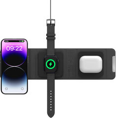 SwitchEasy Trio Charge Portable 3 in 1 Wireless Charger - Black