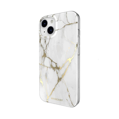 Mageasy Marble Case For iPhone 14 - Champagne White