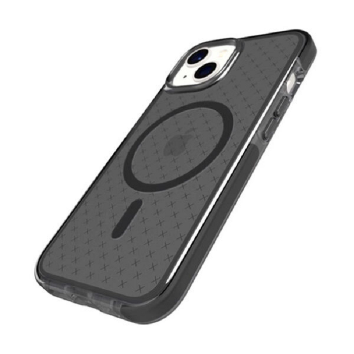 Tech 21 Evo Check w/ MagSafe Case For iPhone 14 - Smokey Black