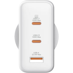 Monster 120W GaN USB-C/A Port Wall Charger - White
