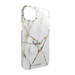 Mageasy Marble Case For iPhone 14 Plus - Champagne White