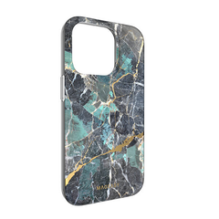 Mageasy Marble Case For iPhone 14 Pro - Emerald Blue