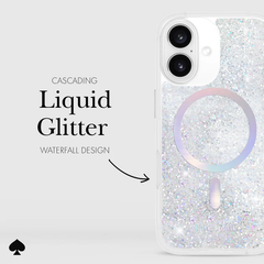 Kate Spade MagSafe Case For iPhone 16 - Liquid Glitter