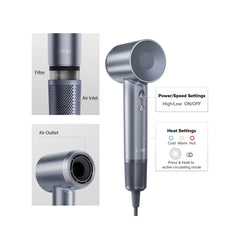 Laifen Swift Special High Speed Hair Dryer - Silver Blue