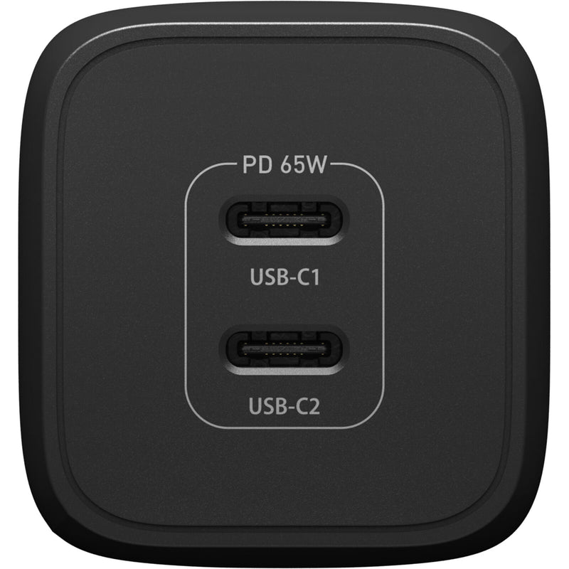 OtterBox 65W Dual Port USB-C PD Fast GaN Wall Charger - Black