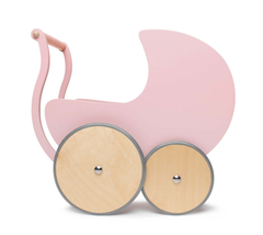 Kinderfeets 2 In 1 Wooden Baby Walker & Doll Pram - Rose