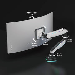 Brateck Single Heavy-Duty RGB Monitor Arm Fit Most 17