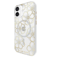 Case-Mate Floral MagSafe Case For iPhone 16 Plus - Clear/ Gold