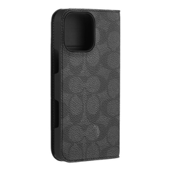 Coach Folio Case For iPhone 16 Pro Max - Signature Charcoal