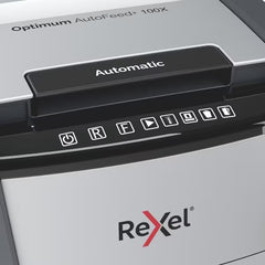 Rexel Optimum Autofeed Shredder 100X Cross Cut - Black/Grey