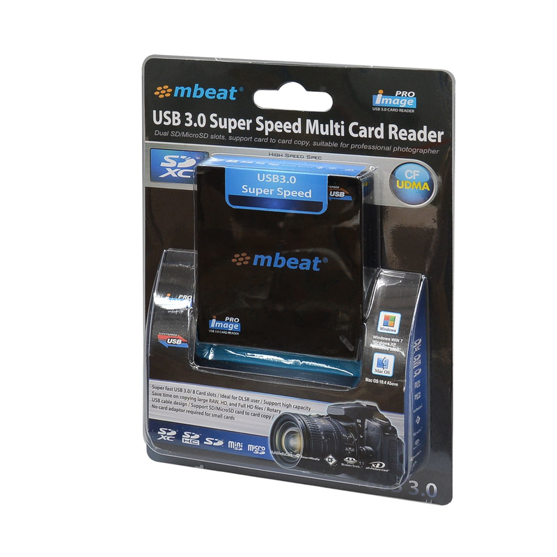 mbeat USB 3.0 Super Speed Multiple Card Reader - Black