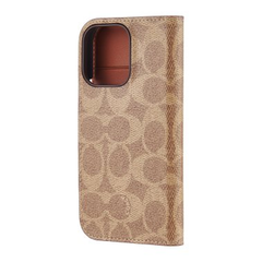 Coach Folio Case For iPhone 16 Pro - Signature Tan