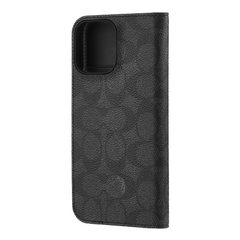 Coach Folio Case For iPhone 16 Pro Max - Signature Charcoal