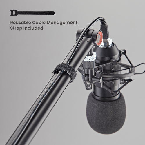 Brateck Armoured Microphone Arm with RGB Lighting - Black