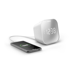 Philips Alarm Clock with USB Charging - White