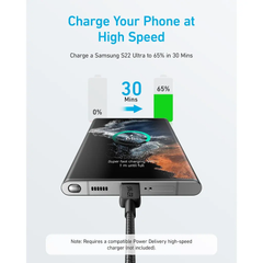Anker 322 PowerLine USB C to USB C Braided - Black