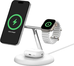 Belkin 3-in-1 Magnetic Wireless Charging Stand - White