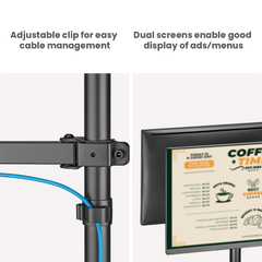 Brateck POS Mounting Solution For Dual Screens - Black