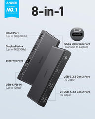Anker 556 USB-C Hub with 1.6 ft USB-4 Cable - Black