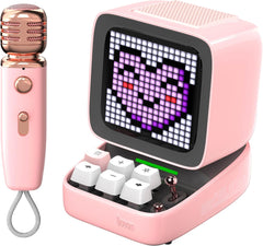 Divoom Ditoo-Mic Mini Karaoke Machine Pixel Art Bluetooth Speaker - Pink