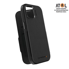 EFM Monaco Wallet Case w/ D3O For iPhone 15 - Black/Space Grey