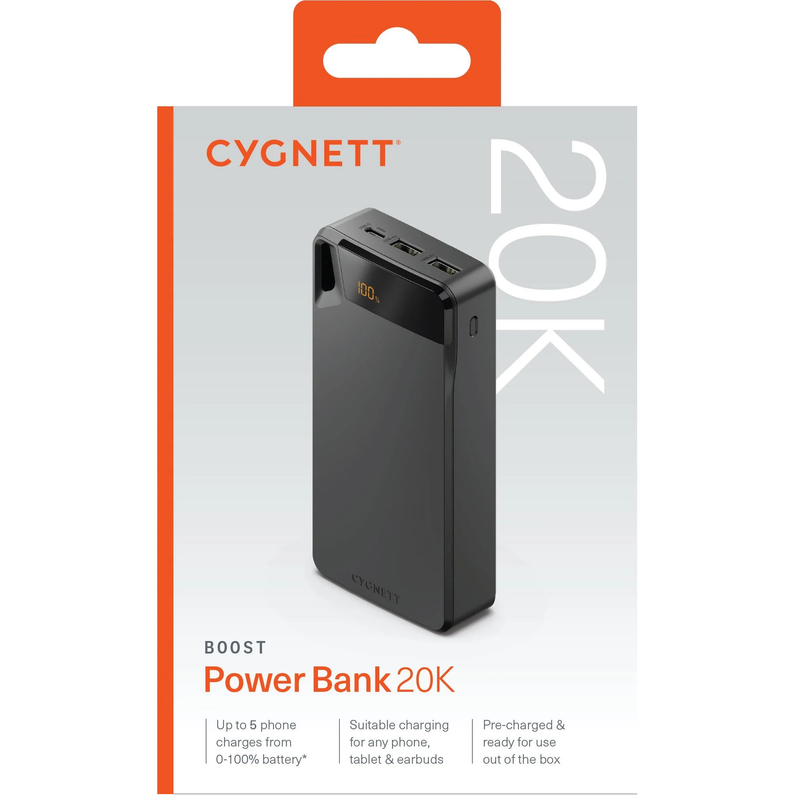 Cygnett ChargeUp Boost 4 20000mAh Power Bank - Black