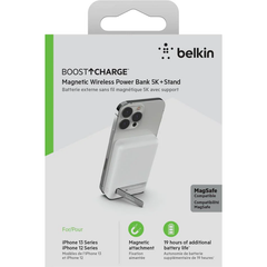 Belkin Charge 5K Magnetic Wireless Power Bank+Stand - White