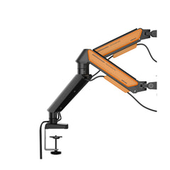 Anda Seat Stealth Ergonomic Dual Monitor Arm - Black Orange