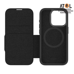 EFM Monaco Wallet Case Armour iPhone 15 Pro Max - Black/Space Gray