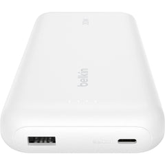 Belkin BoostCharge Power Bank 20K w/ Integrated USB-C Cable - White