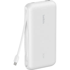 Belkin BoostCharge Power Bank 20K w/ Integrated USB-C Cable - White