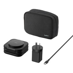 Belkin 3-in-1 BoostCharge Pro Qi2 Travel Pad 36W Charger/Cable - Black