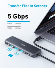 Anker 332 5-in-1 USB-C Hub with 4K HDMI - Black