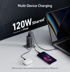 Anker GaNPrime 120W 3-Port Wall Charger - Black