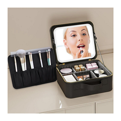 Wellcare Cosmetic Bag w/ 7x Mirror & LED Light - Black