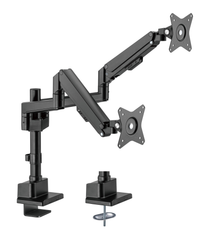Brateck Pole-Mounted Thin Gas Spring Dual Monitor Arm - Black