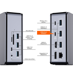 mbeat 14 in 1 USB 4 Docking Station - Grey