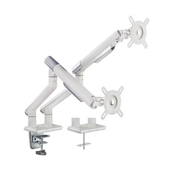 Brateck Premium Aluminum Spring-Assisted Dual Monitor Arm - White