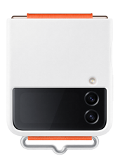 Samsung Silicone Cover With Strap For Galaxy Z Flip4 - White
