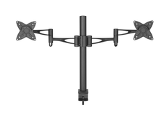 Brateck Dual Monitor Mount w/Arm & Desk Clamp - Black