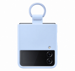 Samsung Silicone Cover With Ring For Galaxy Z Flip4 - Arctic Blue