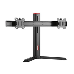 Brateck Dual Screen Classic Pro Gaming Monitor Stand - Black/Red