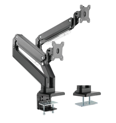 Brateck Aluminum Heavy-Duty Gas Spring Dual Monitor Arm - Black