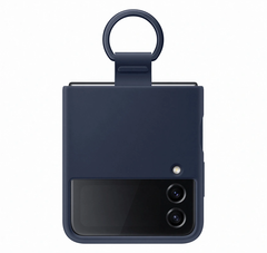 Samsung Silicone Cover With Ring For Galaxy Z Flip4 - Navy
